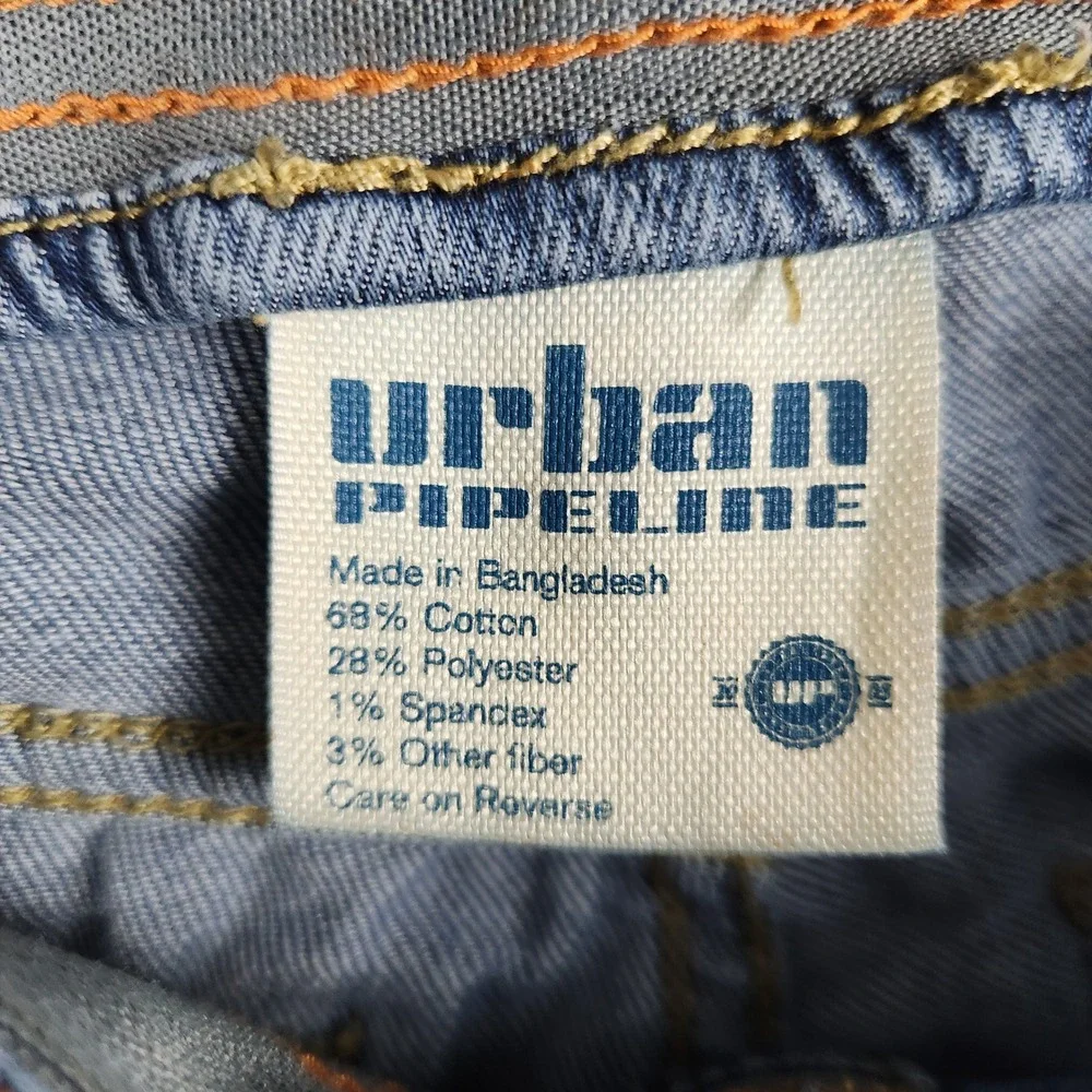Urban Pipeline Jeans Men W30 Blue Denim Whiskered Medium Wash Ultraflex Straight
